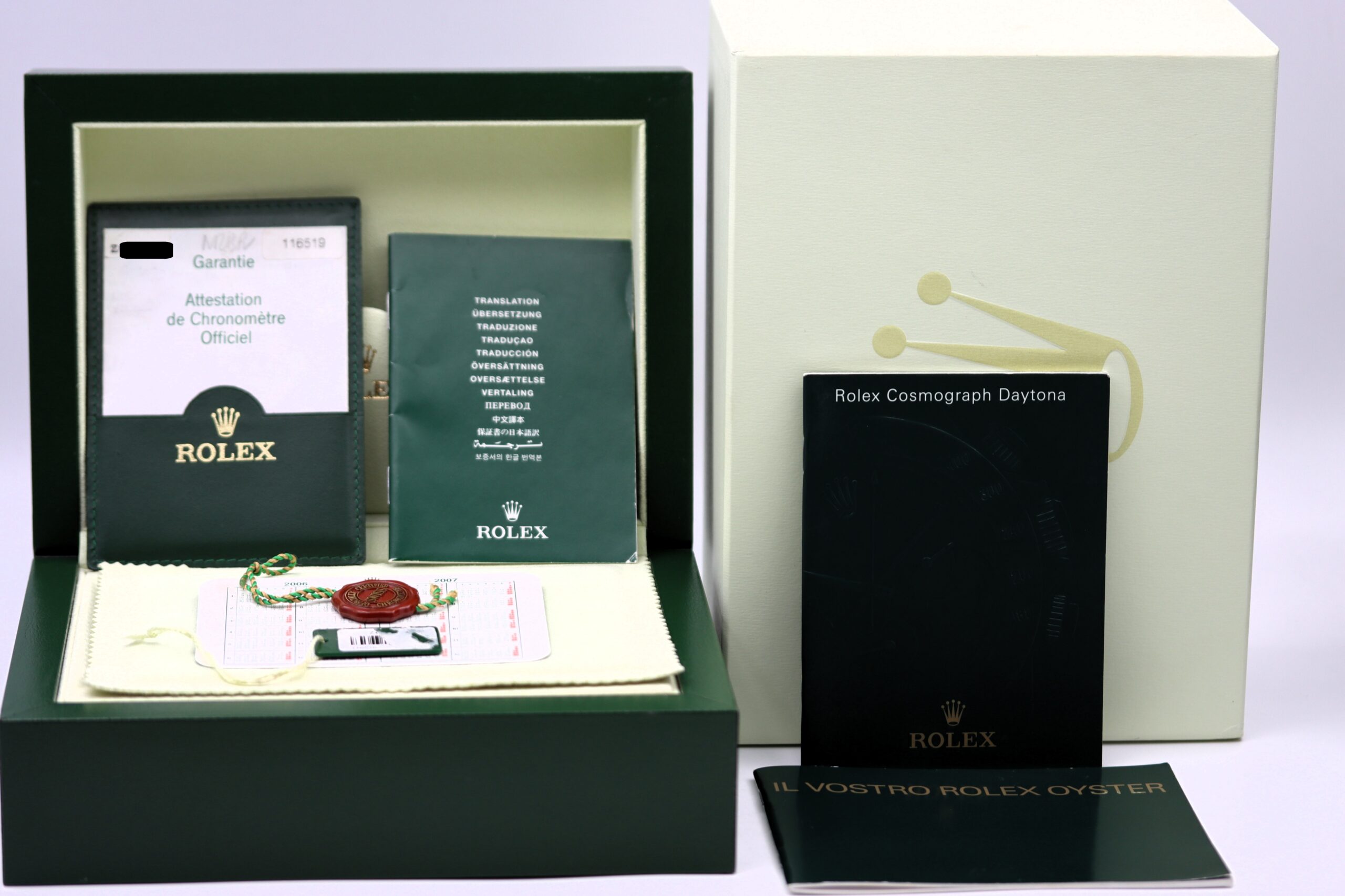 Rolex Daytona Ref 116519 Oro Bianco Rubellite Diamanti Full Set 2007 ITA - immagine 11