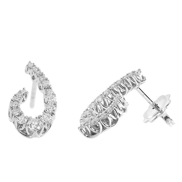 Orecchini Scalare ad Amo con Diamanti