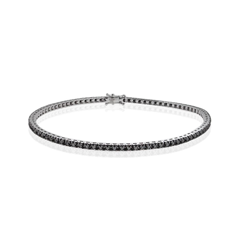 Bracciale Tennis Oro Bianco Diamanti Neri Kt 2,04