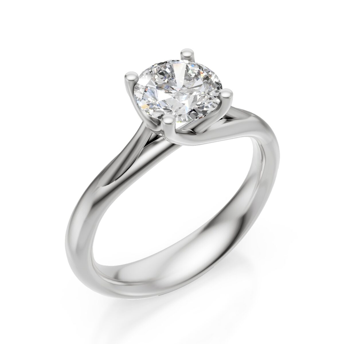 Anello solitario oro bianco kt 0.90