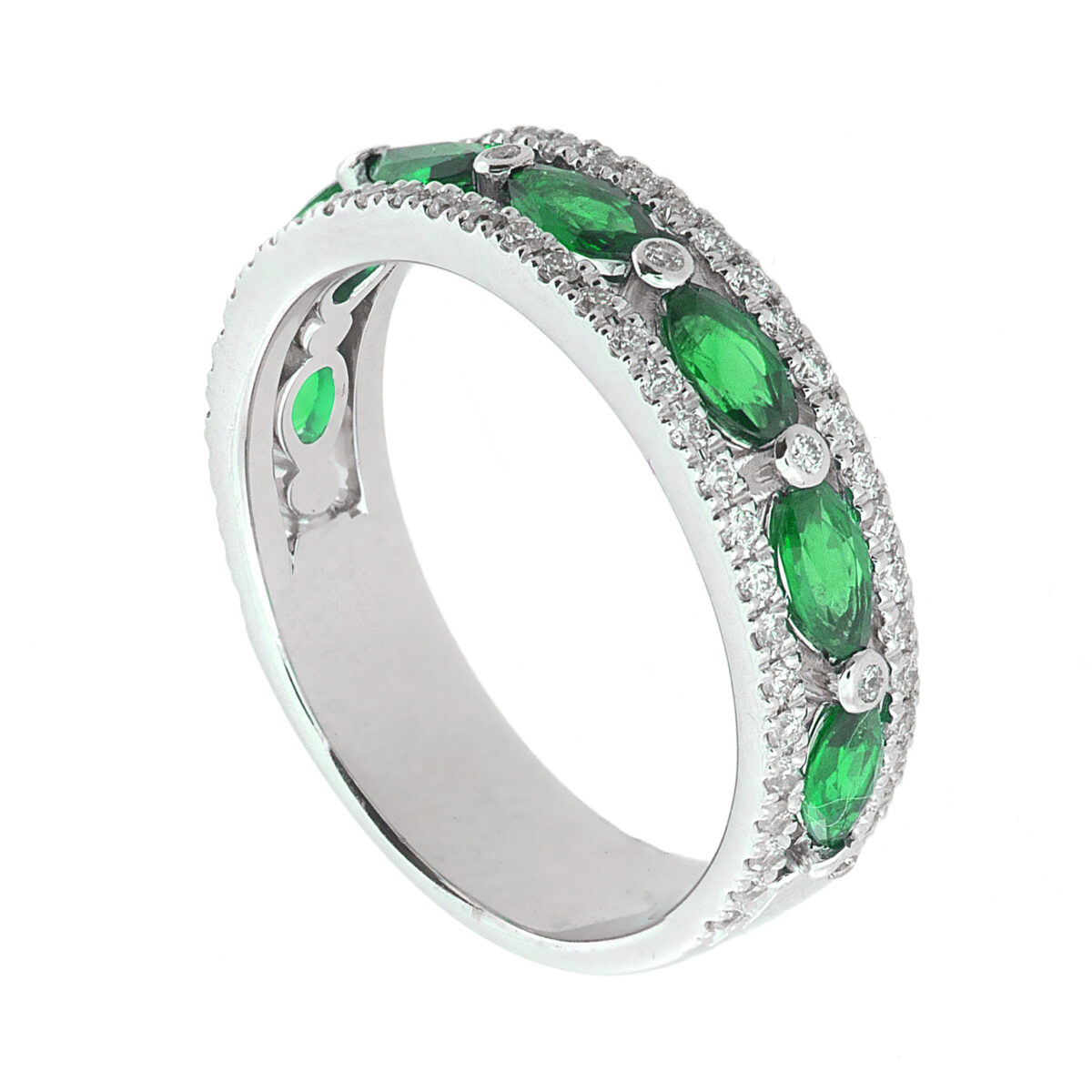 Anello fascia binario mezzo giro Smeraldi