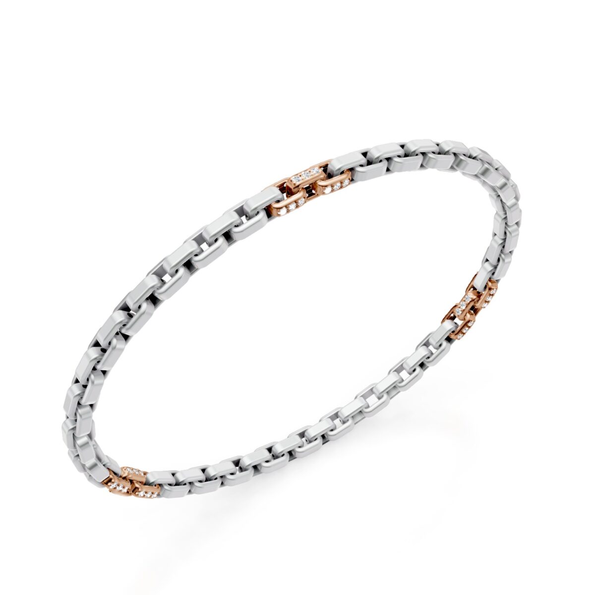 Bracciale Golay diamanti, oro 18kt e platino