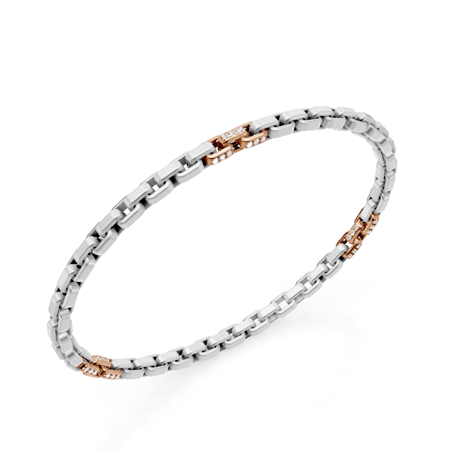 Bracciale Golay diamanti, oro 18kt e platino