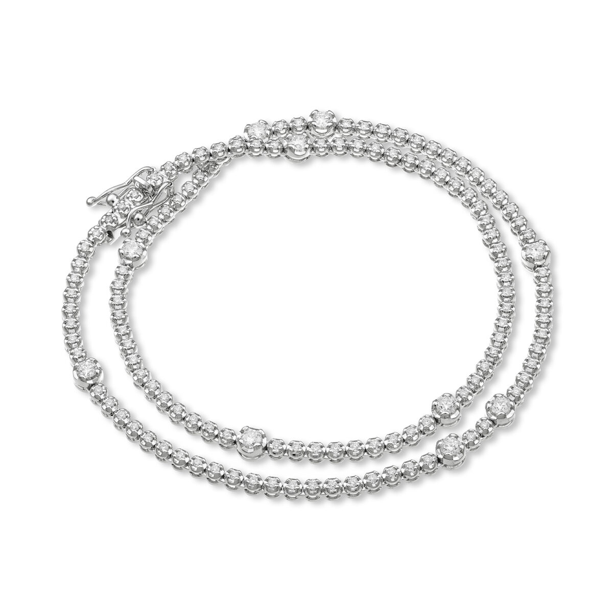 Bracciale Tennis double, Diamanti Bianchi