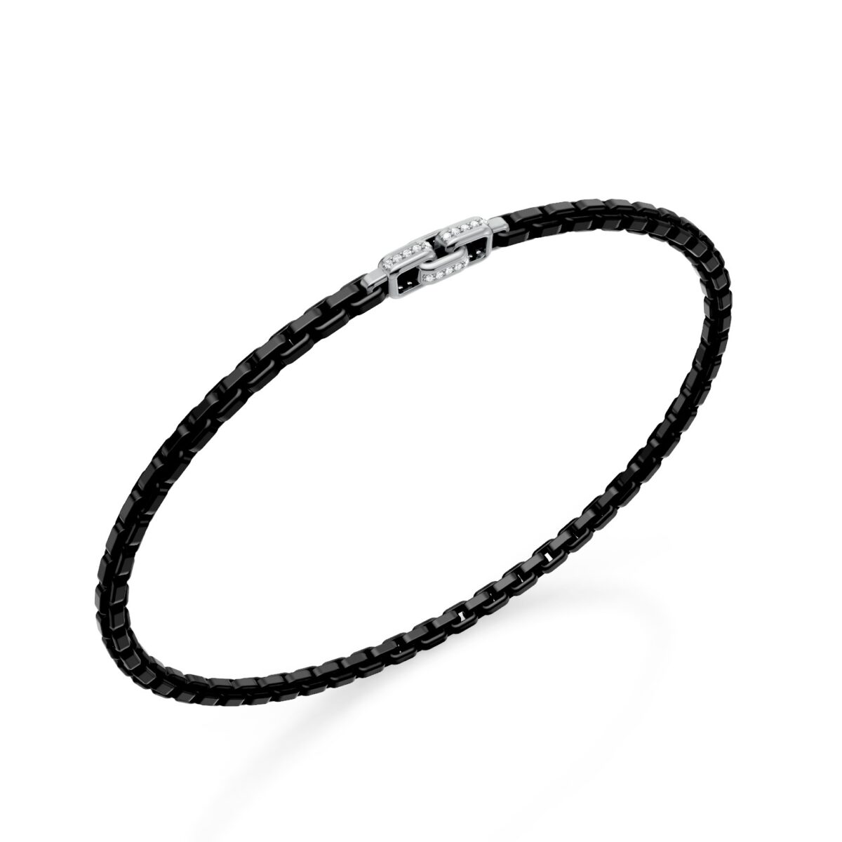 Bracciale Golay in titanio, platino e diamanti