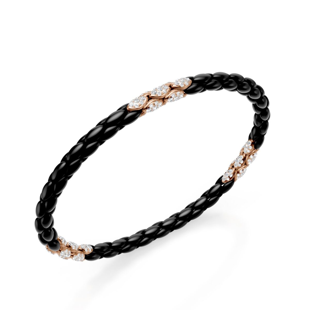 Bracciale Golay in titanio, diamanti e oro rosa