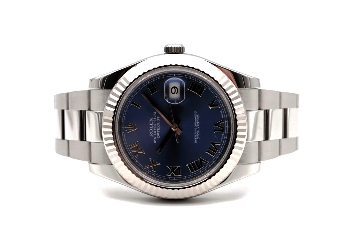 Rolex Datejust 41 116334 Quadrante Azzurro Numeri Romani Full Set 2011 ITA