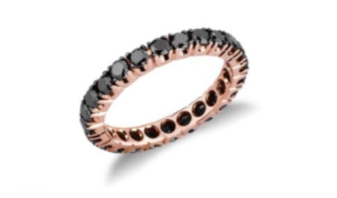 Anello Eternelle Oro Rosa Diamanti Neri