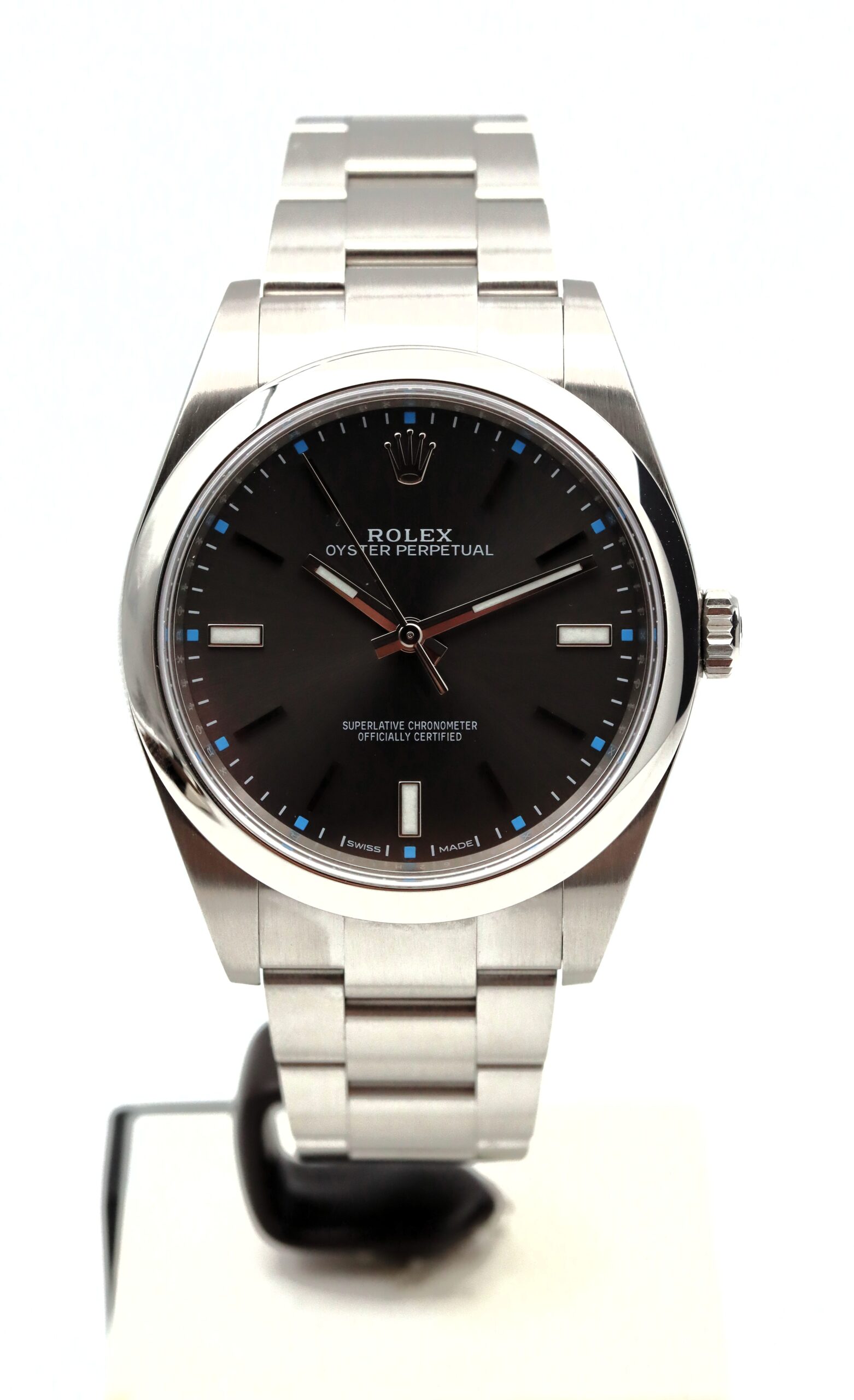 Rolex Oyster Perpetual 39 Dark Rhodium Dial Full Set 2015 ITA