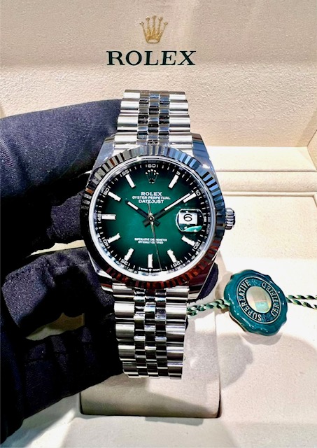 Rolex Datejust 41 126334 Quadrante Verde Ombrè Full Set 07/2026 - immagine 7