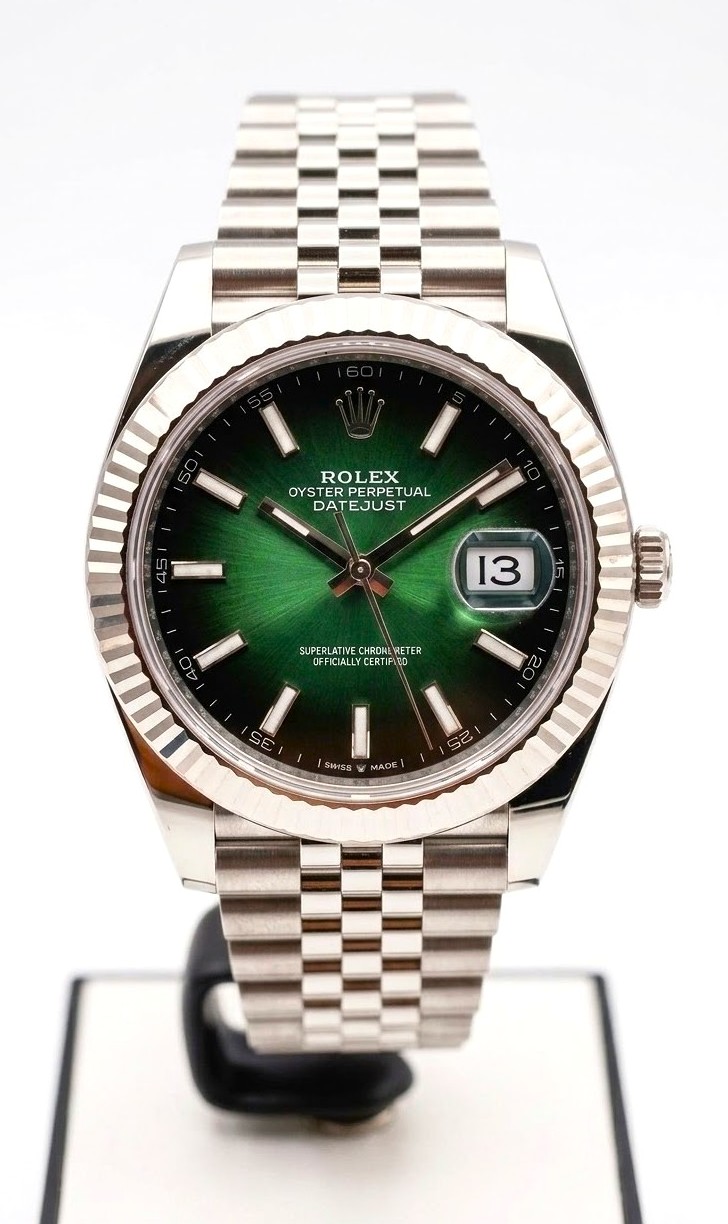 Rolex Datejust 41 126334 Quadrante Verde Ombrè Full Set 07/2026