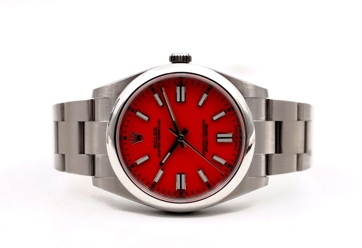 Rolex Oyster Perpetual 41mm 124300 Rosso Corallo Full Set 2021