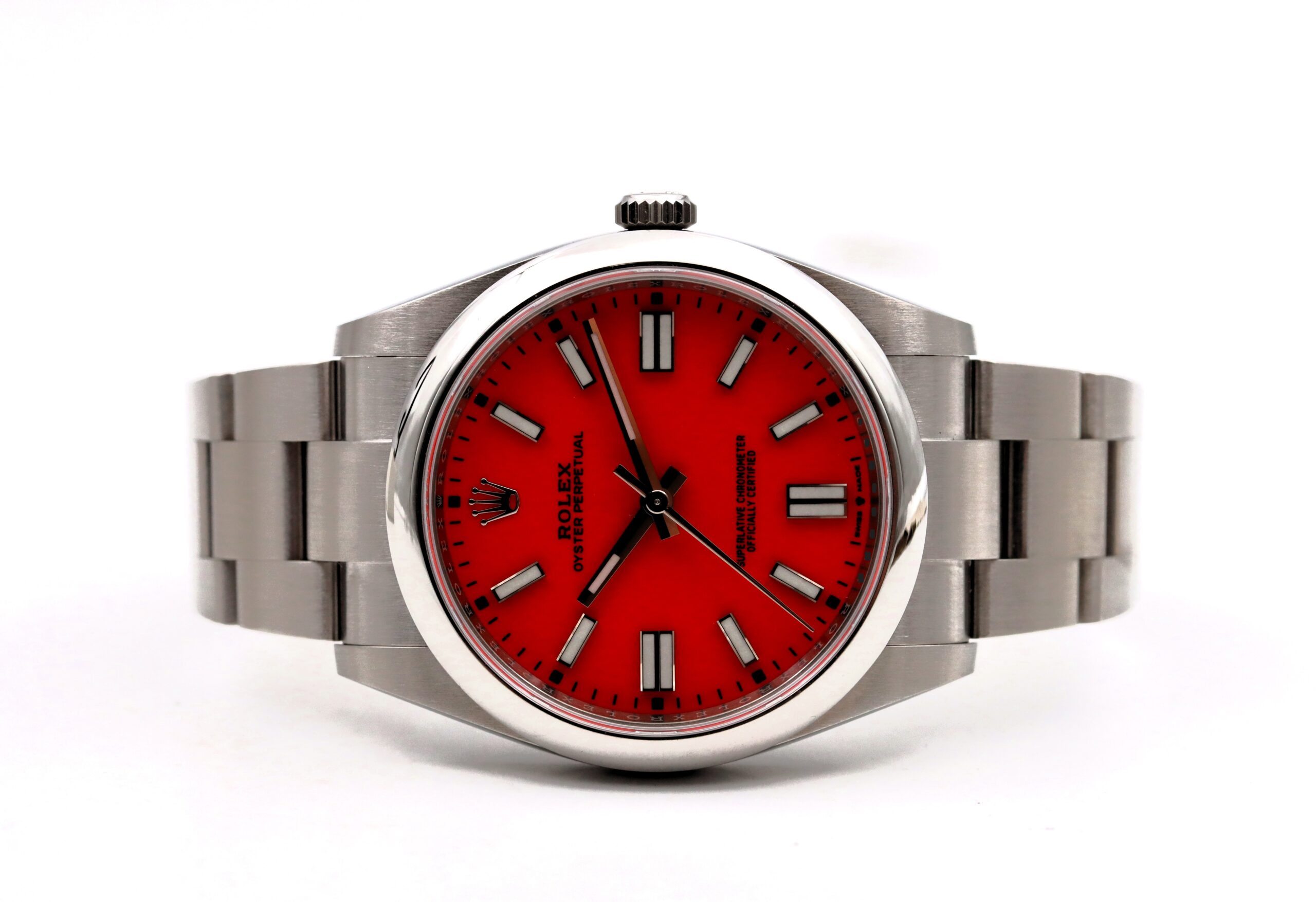 Rolex Oyster Perpetual 41mm 124300 Rosso Corallo Full Set 2021