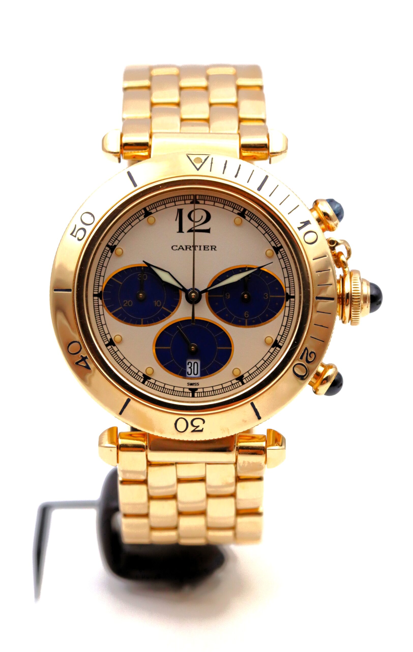 Cartier Pasha Chrono Full Gold 38mm Ref 1991