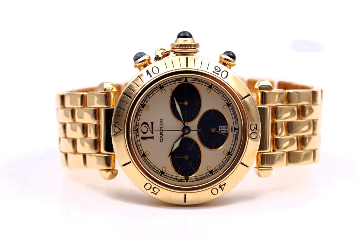 Cartier Pasha Chrono Full Gold 38mm Ref 1991
